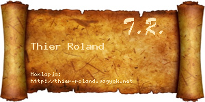 Thier Roland névjegykártya